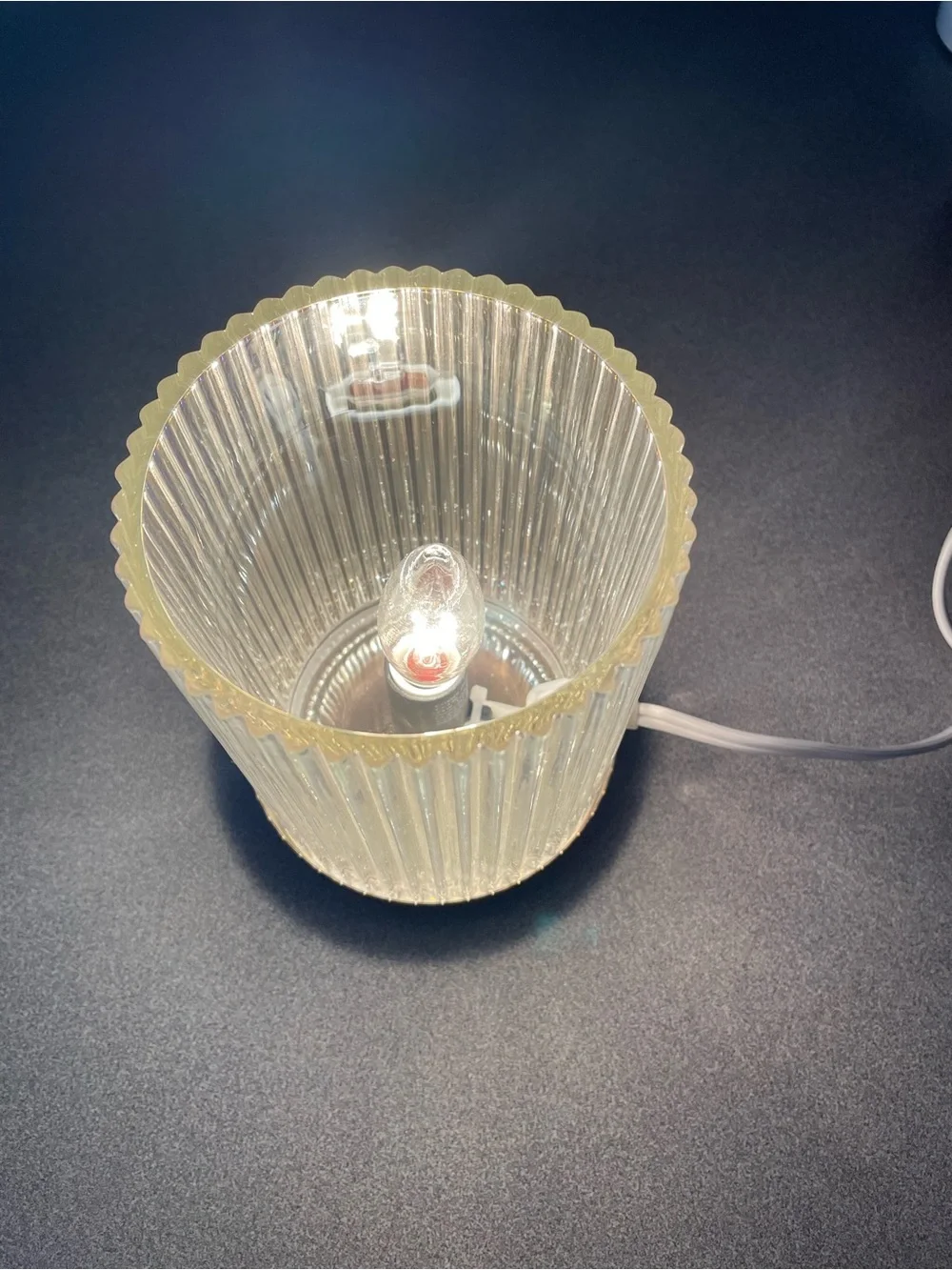 Ribbed Rainbow Glass Accent Lamp